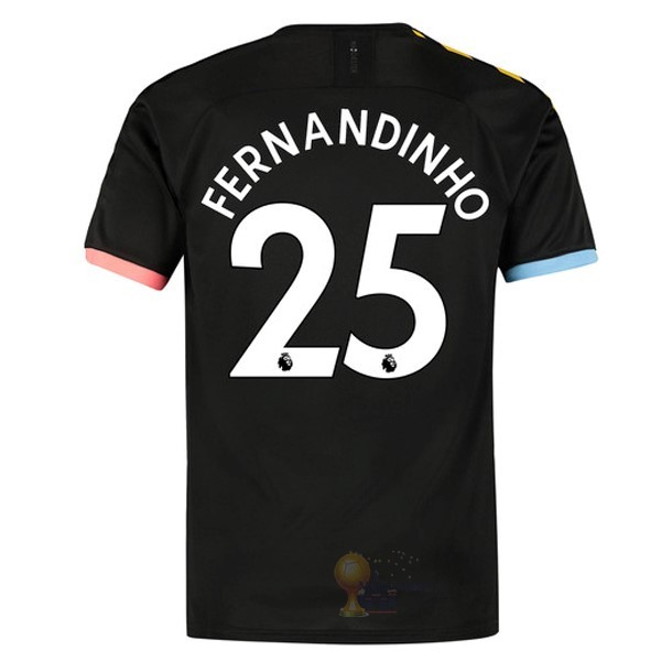 Calcio Maglie NO.25 Fernandinho Away Maglia Manchester City 2019 2020 Nero