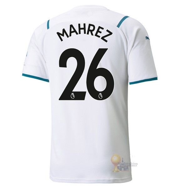 Calcio Maglie NO.26 Mahrez Away Maglia Manchester City 2021 2022 Bianco