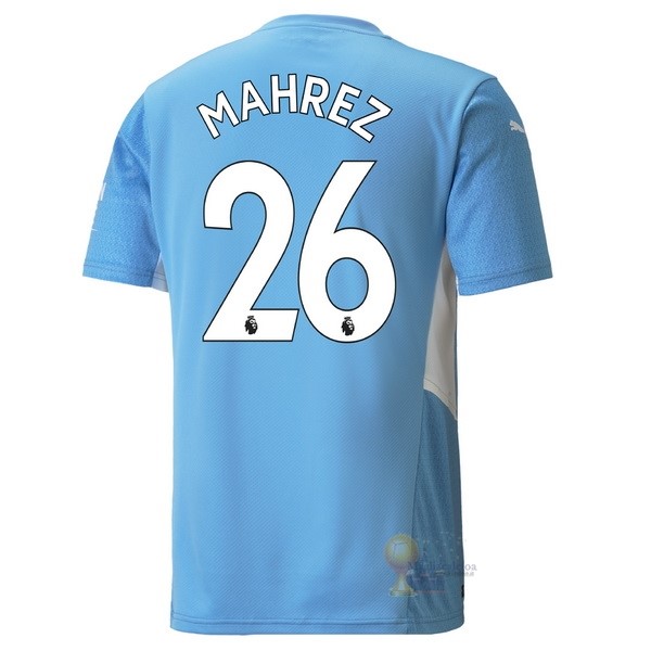 Calcio Maglie NO.26 Mahrez Home Maglia Manchester City 2021 2022 Blu