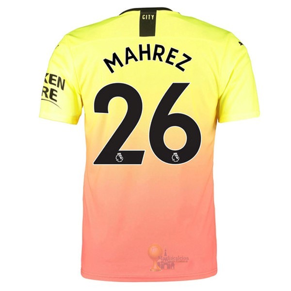 Calcio Maglie NO.26 Mahrez Terza Maglia Manchester City 2019 2020 Oroange