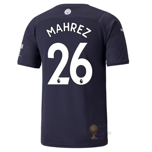 Calcio Maglie NO.26 Mahrez Terza Maglia Manchester City 2021 2022 Blu Navy