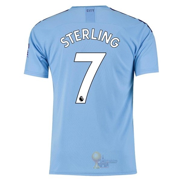 Calcio Maglie NO.7 Sterling Home Maglia Manchester City 2019 2020 Blu