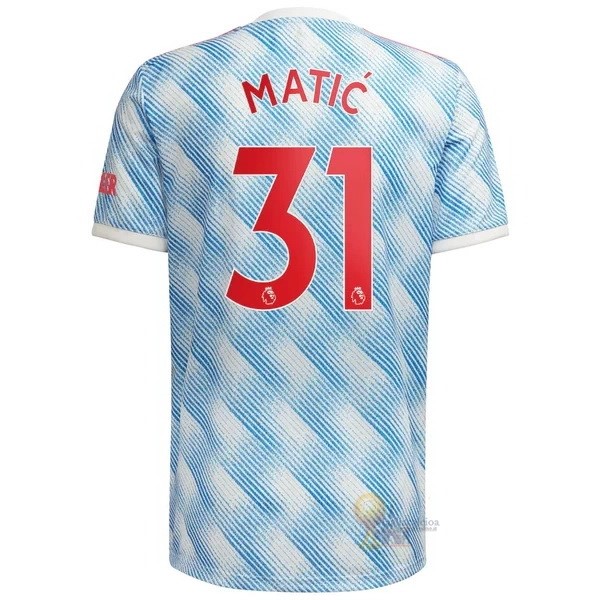 Calcio Maglie NO.31 Matic Away Maglia Manchester United 2021 2022 Blu
