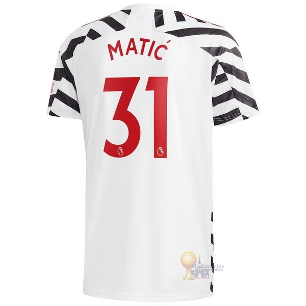 Calcio Maglie NO.31 Matic Terza Maglia Manchester United 2020 2021 Bianco