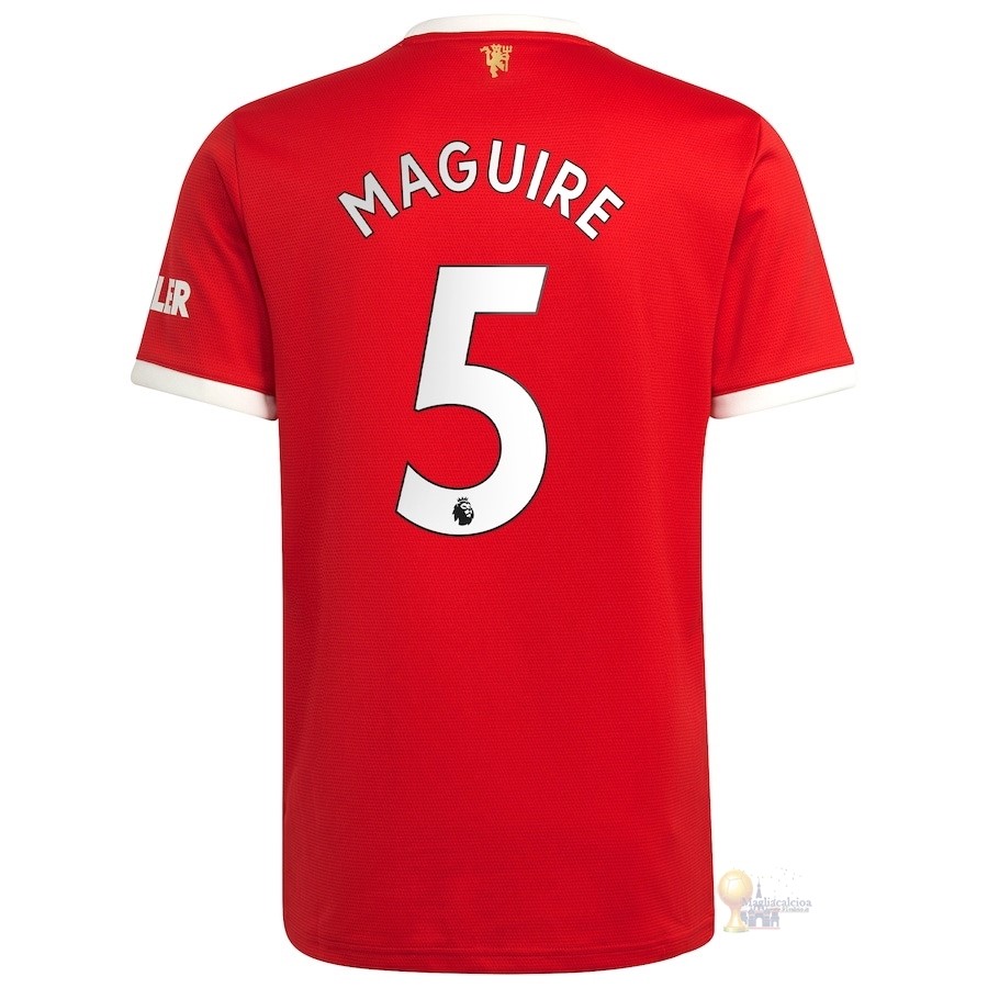 Calcio Maglie NO.5 Maguire Home Maglia Manchester United 2021 2022 Rosso