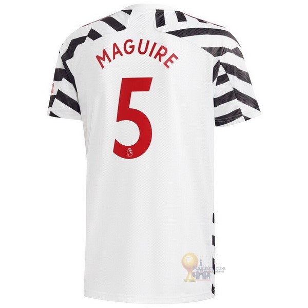 Calcio Maglie NO.5 Maguire Terza Maglia Manchester United 2020 2021 Bianco