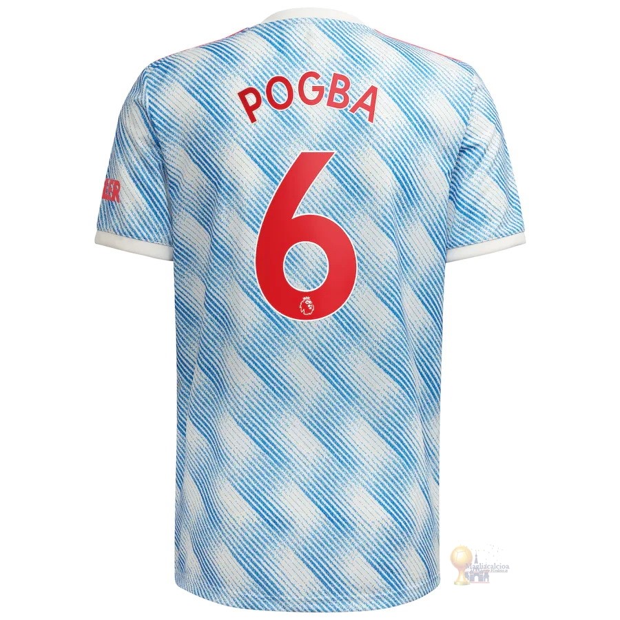 Calcio Maglie NO.6 Pogba Away Maglia Manchester United 2021 2022 Blu