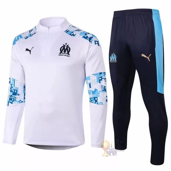 Calcio Maglie Giacca Marseille 2020 2021 Bianco Blu