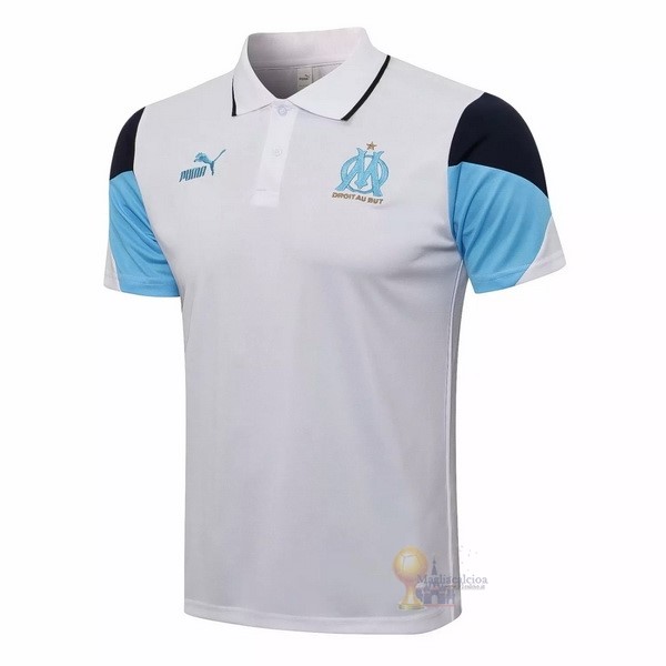 Calcio Maglie Polo Marseille 2021 2022 Bianco Blu