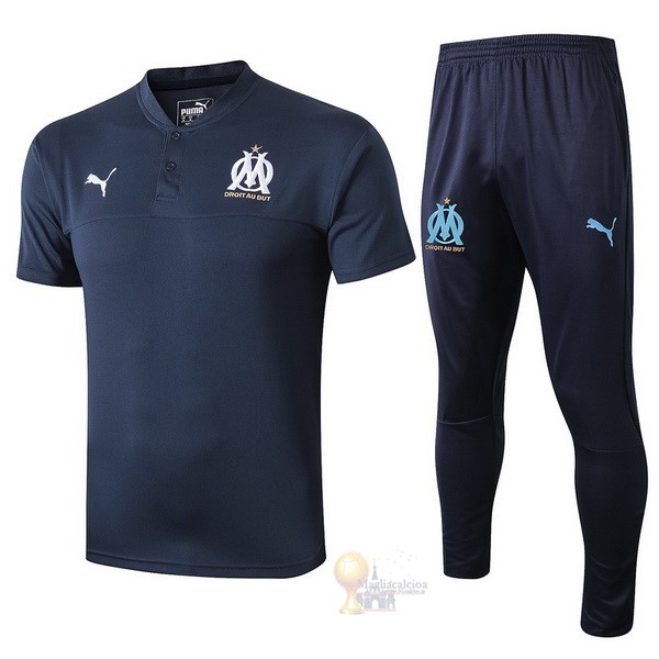 Calcio Maglie Set Completo Polo Marseille 2019 2020 Blu