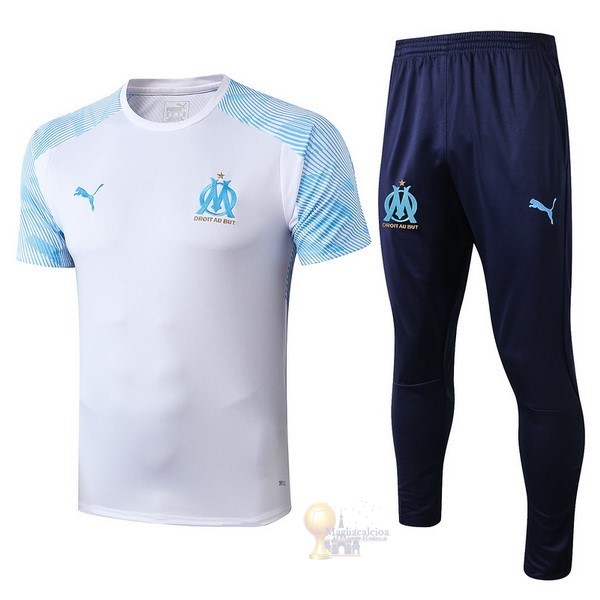 Calcio Maglie Formazione Set Completo Marseille 2019 2020 Blu Bianco