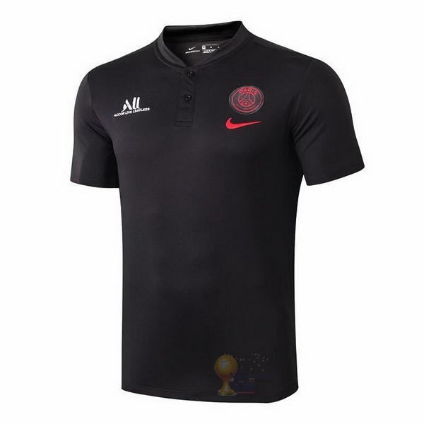 Calcio Maglie Polo Paris Saint Germain 2019 2020 Nero Rosso