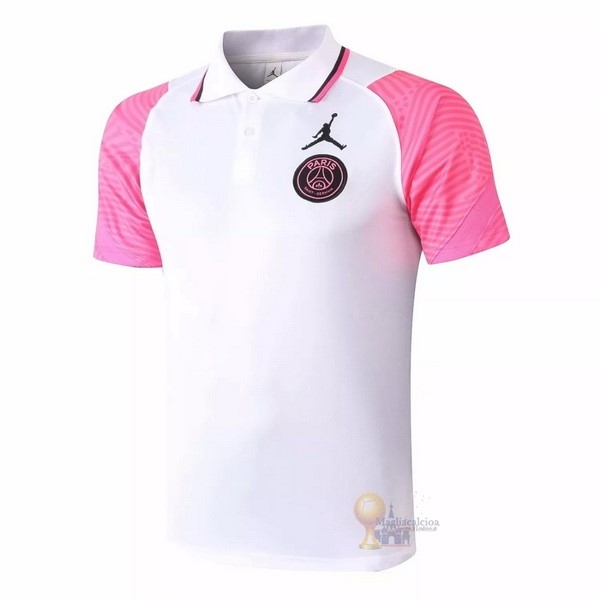 Calcio Maglie Polo Paris Saint Germain 2020 2021 Bianco Rosa