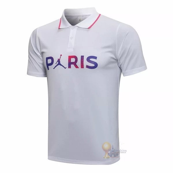 Calcio Maglie Polo Paris Saint Germain 2021 2022 Bianco Purpureo