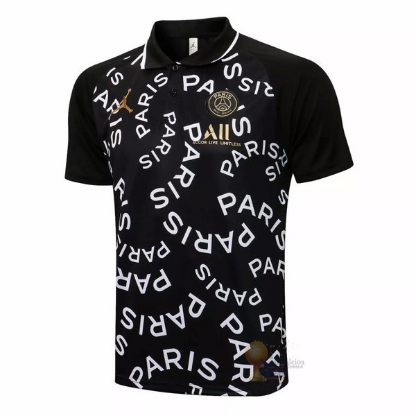 Calcio Maglie Polo Paris Saint Germain 2021 2022 Nero Bianco