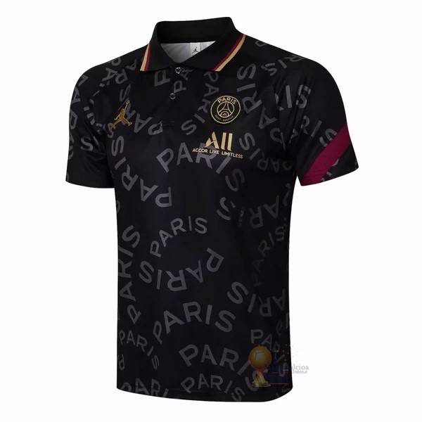 Calcio Maglie Polo Paris Saint Germain 2021 2022 Nero Giallo