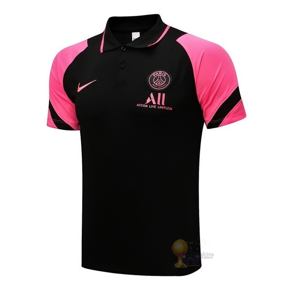 Calcio Maglie Polo Paris Saint Germain 2021 2022 Nero I Rosa