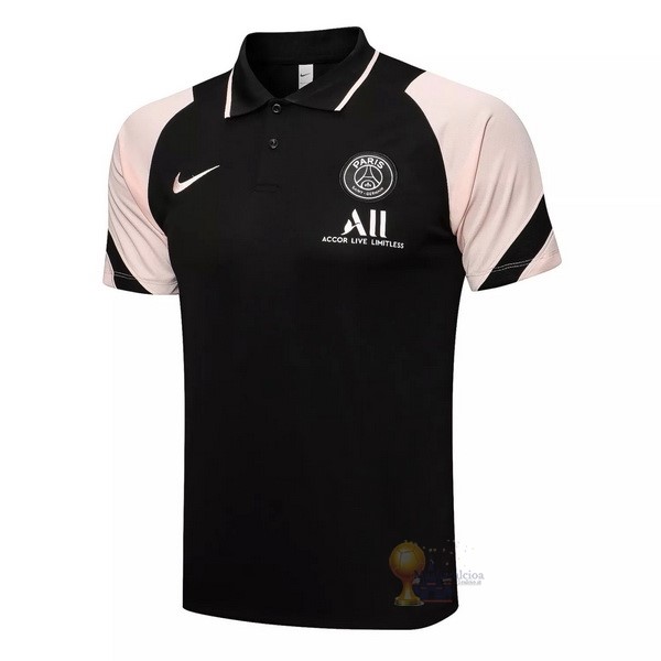 Calcio Maglie Polo Paris Saint Germain 2021 2022 Nero Rosa