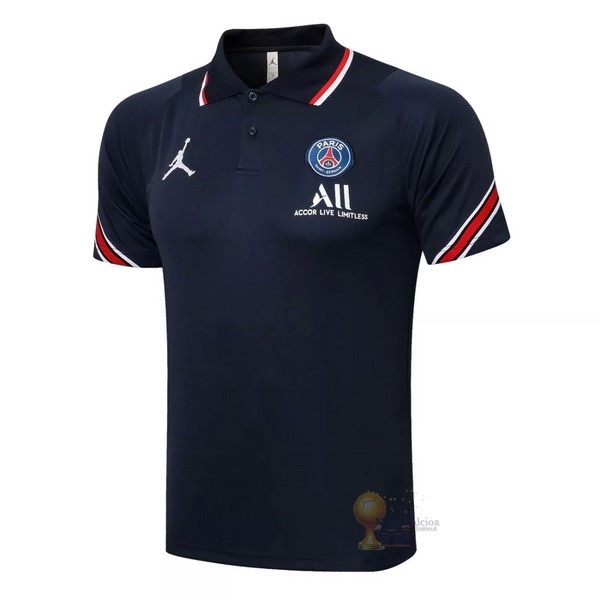 Calcio Maglie Polo Paris Saint Germain 2021 2022 Nero Rosso Bianco