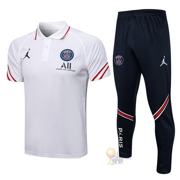 Calcio Maglie Set Completo Polo Paris Saint Germain 2021 2022 Bianco I Nero