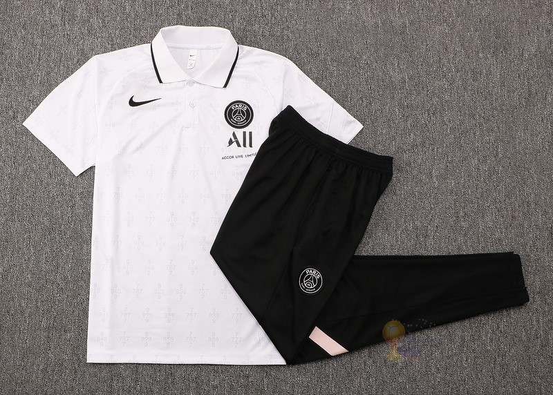 Calcio Maglie Set Completo Polo Paris Saint Germain 2021 2022 Bianco Nero