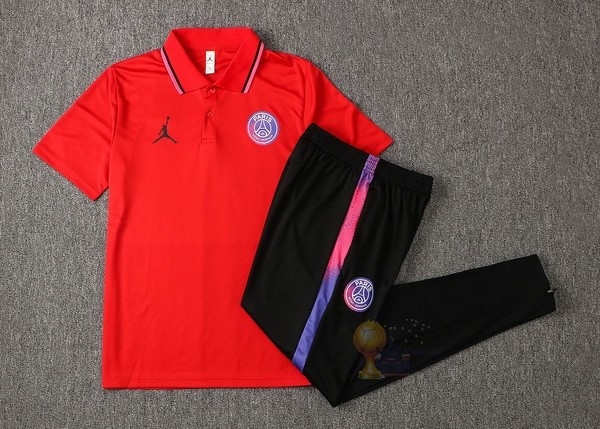 Calcio Maglie Set Completo Polo Paris Saint Germain 2021 2022 I Rosso Purpureo Nero