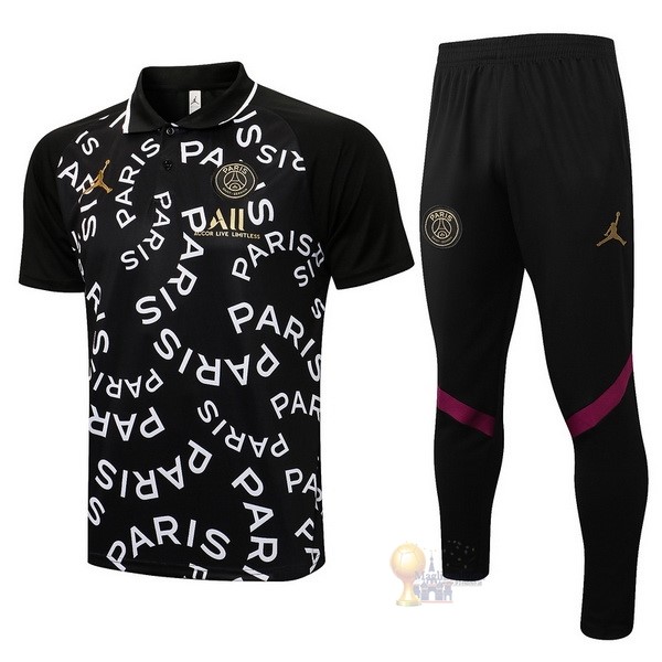 Calcio Maglie Set Completo Polo Paris Saint Germain 2021 2022 Nero Bianco