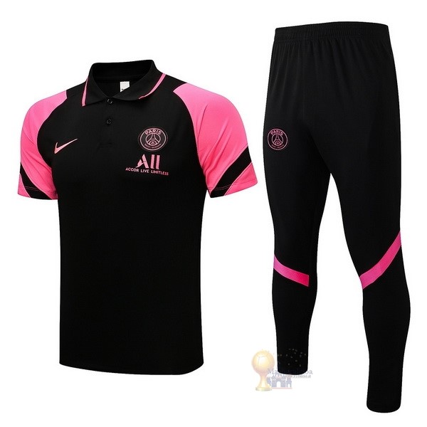 Calcio Maglie Set Completo Polo Paris Saint Germain 2021 2022 Nero II Rosa