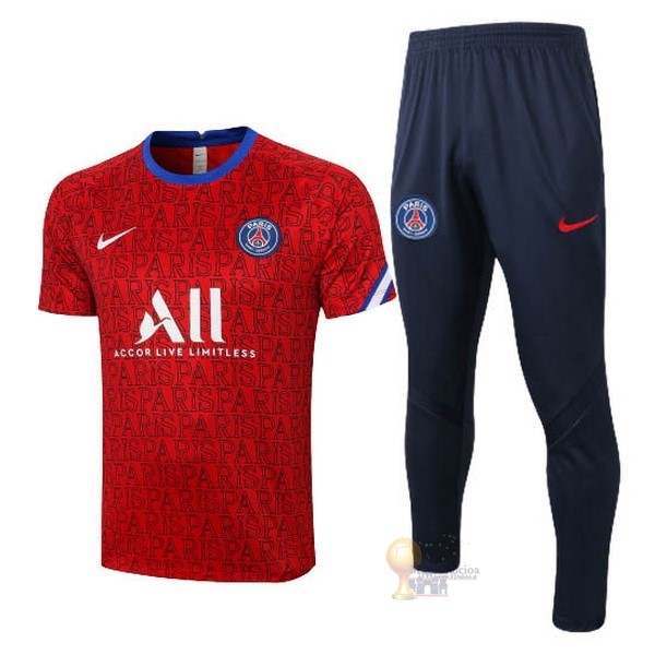 Calcio Maglie Formazione Set Completo Paris Saint Germain 2020 2021 Rosso Nero