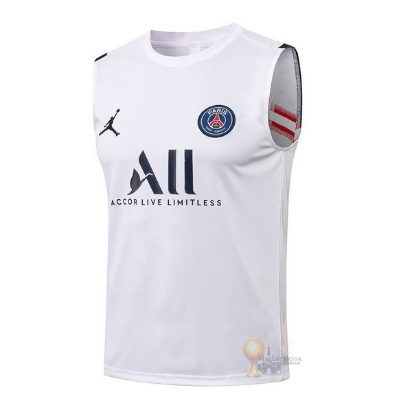Calcio Maglie Formazione Sin Mangas Paris Saint Germain 2021 2022 Bianco Rosso