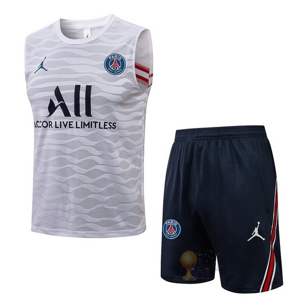 Calcio Maglie Formazione Sin Mangas Set Completo Paris Saint Germain 2021 2022 Bianco Blu