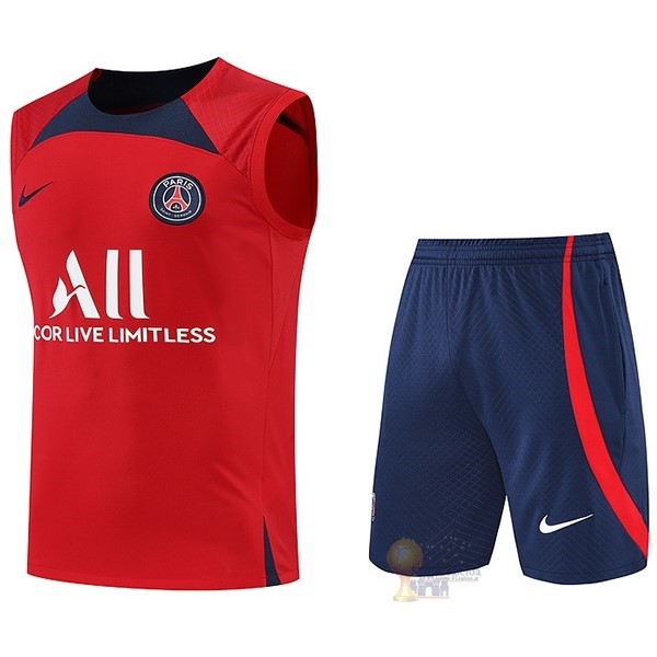 Calcio Maglie Formazione Sin Mangas Set Completo Paris Saint Germain 2022 2023 Rosso Blu