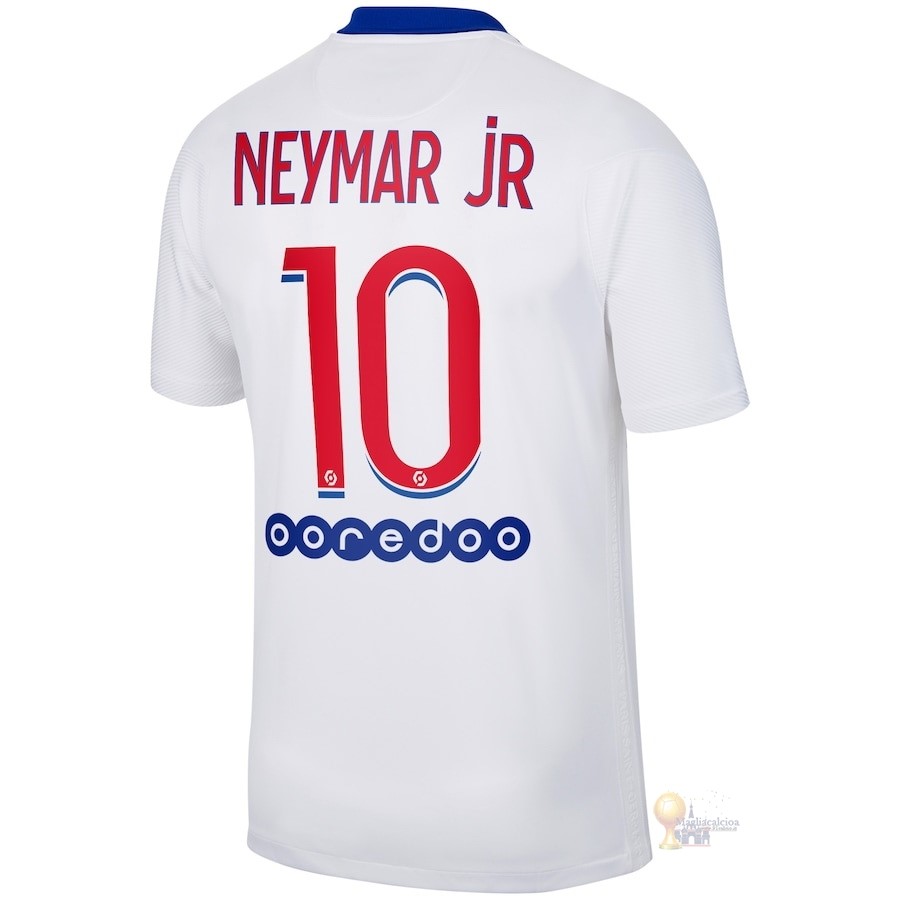 Calcio Maglie NO.10 Neymar JR Away Maglia Paris Saint Germain 2020 2021 Bianco
