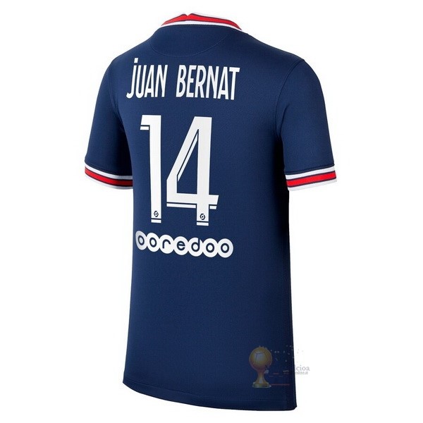Calcio Maglie NO.14 Juan Bernat Home Maglia Paris Saint Germain 2021 2022 Blu
