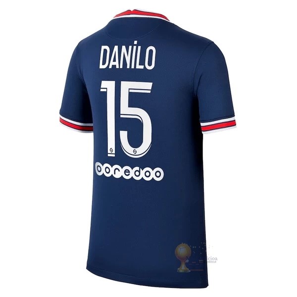 Calcio Maglie NO.15 Danilo Home Maglia Paris Saint Germain 2021 2022 Blu