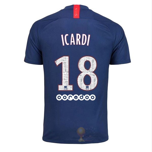 Calcio Maglie NO.18 Icardi Home Maglia Paris Saint Germain 2019 2020 Blu