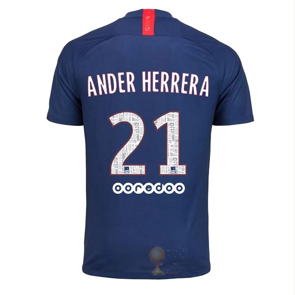 Calcio Maglie NO.21 Ander Herrera Home Maglia Paris Saint Germain 2019 2020 Blu
