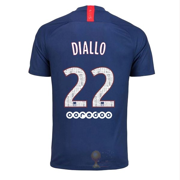 Calcio Maglie NO.22 Diallo Home Maglia Paris Saint Germain 2019 2020 Blu