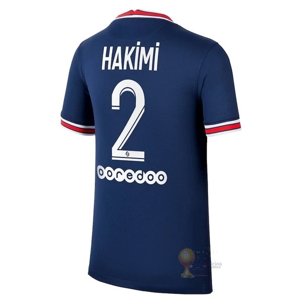 Calcio Maglie NO.2 Hakimi Home Maglia Paris Saint Germain 2021 2022 Blu