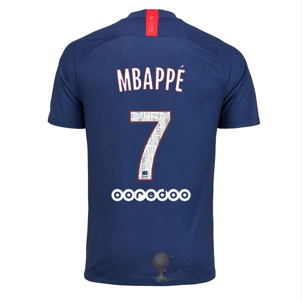 Calcio Maglie NO.7 Mbappe Home Maglia Paris Saint Germain 2019 2020 Blu