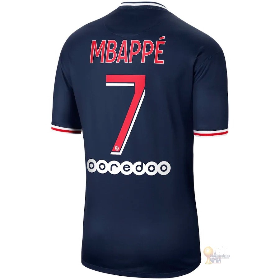 Calcio Maglie NO.7 Mbappe Home Maglia Paris Saint Germain 2020 2021 Blu