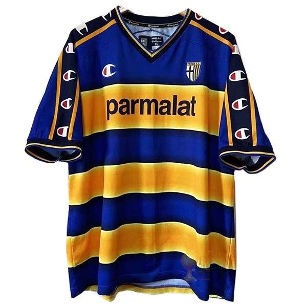 Calcio Maglie Home Maglia Parma Stile rétro 2002 2003 Blu Giallo