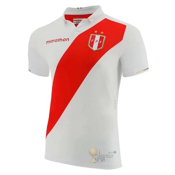 Calcio Maglie Home Maglia Perú 2019 Bianco