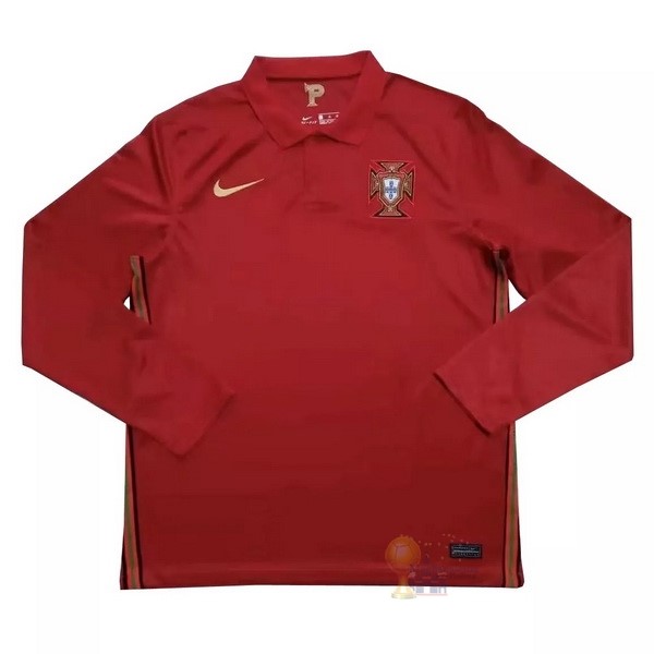 Calcio Maglie Casa Manga Larga Portogallo 2020 Rosso