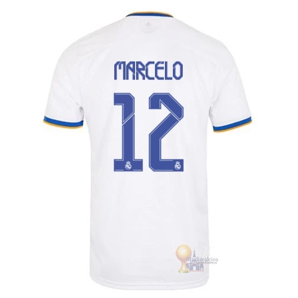 Calcio Maglie NO.12 Marcelo Home Maglia Real Madrid 2021 2022 Bianco