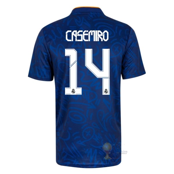 Calcio Maglie NO.14 Casemiro Away Maglia Real Madrid 2021 2022 Blu