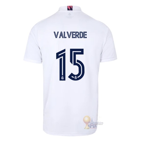 Calcio Maglie NO.15 Valverde Home Maglia Real Madrid 2020 2021 Bianco