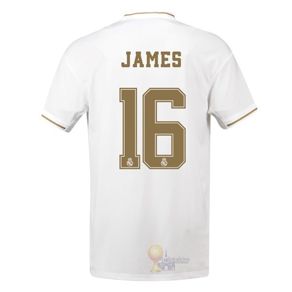 Calcio Maglie NO.16 James Home Maglia Real Madrid 2019 2020 Bianco