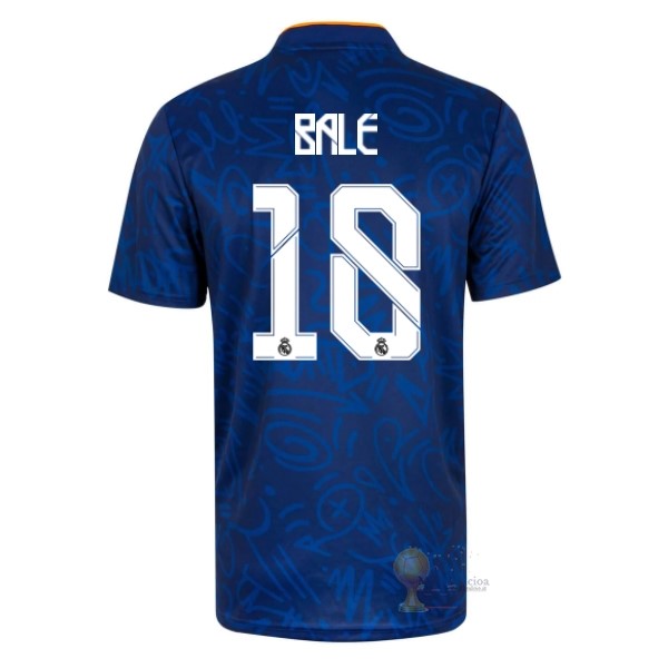 Calcio Maglie NO.18 Bale Away Maglia Real Madrid 2021 2022 Blu