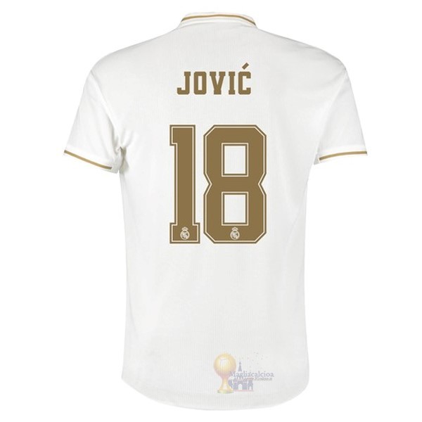 Calcio Maglie NO.18 Jovic Home Maglia Real Madrid 2019 2020 Bianco